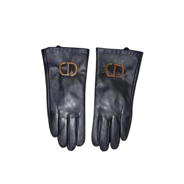 Dior Leather Gloves With Cd Hardware Black