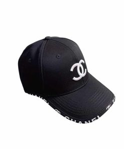 Chanel Cc Cotton Baseball Cap Black