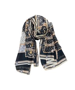 Louis Vuitton Lv Monogram Scarf Black 90Cm