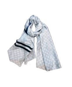 Gucci Gg Neutral Hosebit Silk Scarf White 90Cm