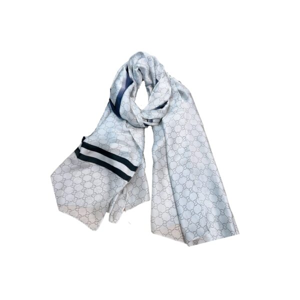 Gucci Gg Neutral Hosebit Silk Scarf White 90Cm
