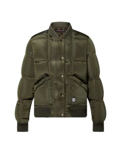 Louis Vuitton Padded Nylon Bomber Jacket Vert Kaki 1Aaws9