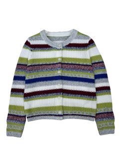 Chanel Striped Metallic Knit Cardigan Multi Color