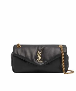 Saint Laurent Calypso Small In Plunged Lambskin Black 27Cm 734153Aacqo1000