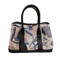 Hermes Garden Party Leather Handbag Black 30Cm