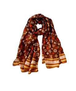 Louis Vuitton Colorful Monogram Scarf Brown 180Cm