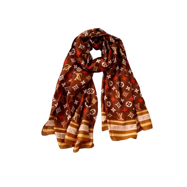 Louis Vuitton Colorful Monogram Scarf Brown 180Cm