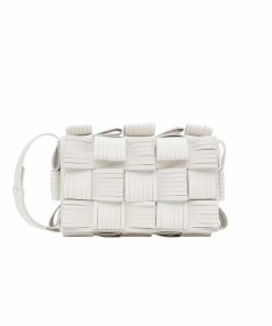 Bottega Veneta  Fringe Cassette Crossbody Bag White 22Cm