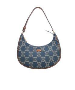 Celine Ava Triomphe Bag Half Moon In Denim Blue 25Cm