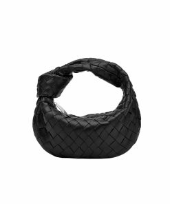 Bottega Veneta Jodie Intrecciato Leather Handle Bag Black 27Cm 690225Vcpp01229