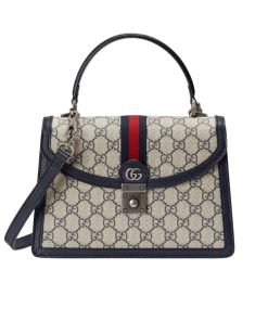 Gucci Ophidia Small Top Handle Bag Beige And Black 25Cm 651055 96Iwn 4076