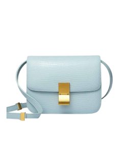 Celine Small Classic Bag In Lizard Lighthaze Blue 18Cm