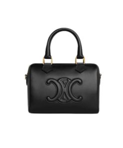 Celine Small Triomphe Leather Boston Bag In Smooth Calfskin Black 19Cm 113773Du3 38No