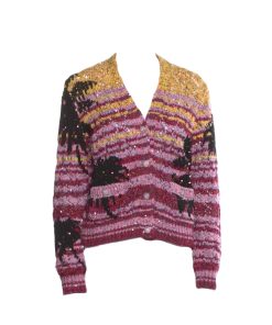 Chanel 24C Knit Cardigan Palm Tree And Striped In Sunset