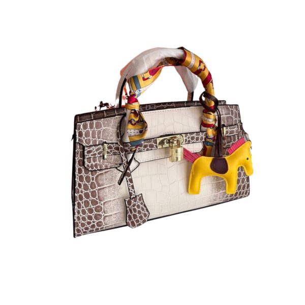 Hermes Birkin 30 Crocodile Gold Hardware Himalaya White 30Cm