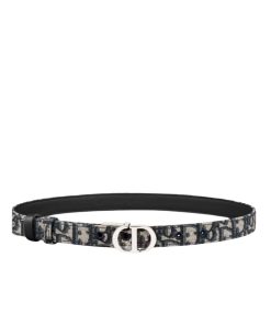 Dior 30 Montaigne Reversible Belt Blue In Silver 20Mm
