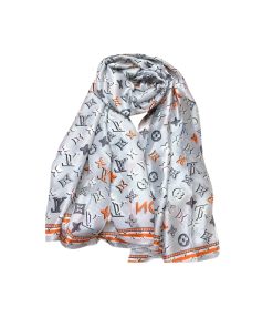 Louis Vuitton Monogram Dots And Stripes Scarf Gray 180Cm