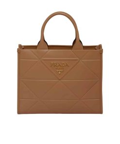 Prada Small Symbole Bag With Topstitching Caramel 28Cm 1Ba379 Ask F03Oe V Oco