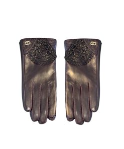 Dior Gloves Lace Patterns With Cd Diamond In Deep Crimson