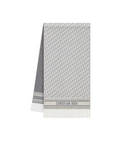Dior Oblique Scarf Ecru And Gray Cashmere 25Cdo309I093 C810