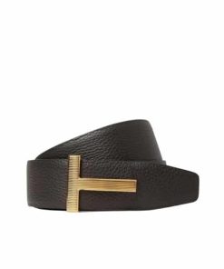 Tom Ford Black Reversible Full Grain Leather Belt