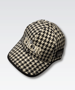 Dior Houndstooth Baseball Cap Beige