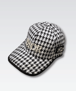 Dior Houndstooth Baseball Cap Black