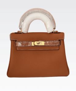 Hermes Kelly Sellier Rouge Epsom Gold Hardware Brown 25Cm