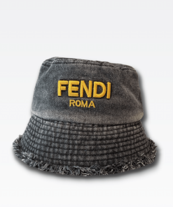 Fendi Roma Denim Bucket Hat Black