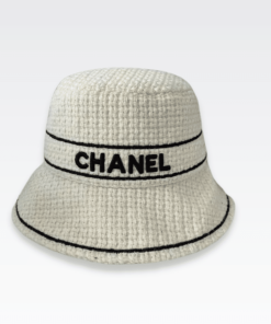 Chanel Cc Small Brim Bucket Hat White