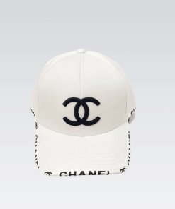 Chanel Cc Cotton Baseball Cap White