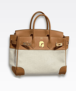 Hermes Birkin 25 Bi-Material Gold Toned Hardware Brown 25Cm