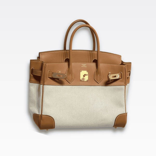 Hermes Birkin 25 Bi-Material Gold Toned Hardware Brown 25Cm