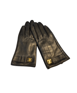 Chanel Black Gloves With Cc Logo