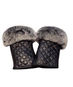 Chanel Gloves Fur In Black