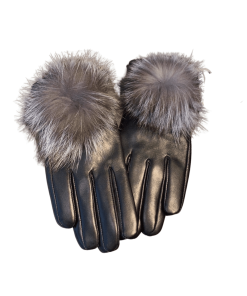 Chanel Gloves Fur Black