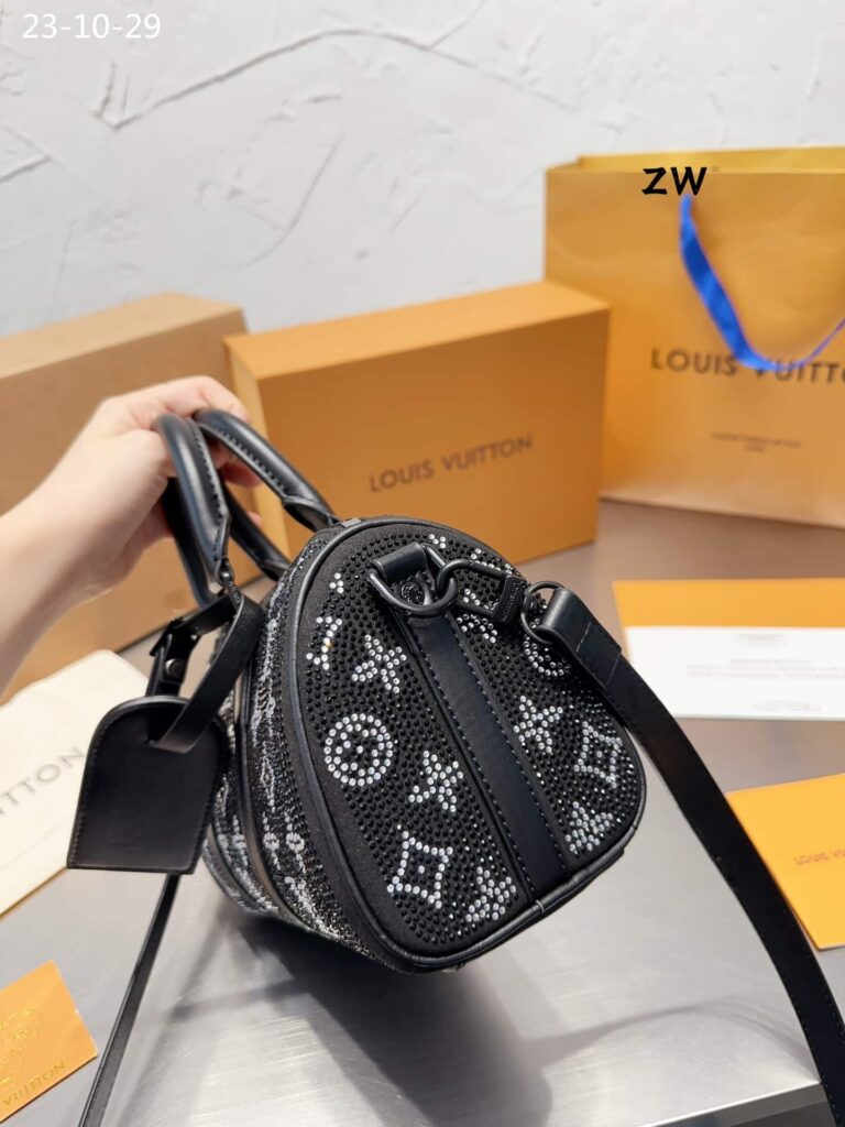 Louis Vuitton Crystal Keepall Bandouli?re 25 Black 25Cm - Image 8