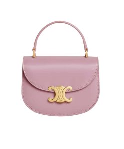 Celine Mini Besace Clea In Shiny Calfskin Petal 15Cm 10L063Etz 25Tl