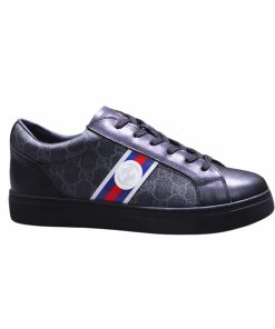 Gucci Gg Supreme Sneaker Black Gg Blue And Orange Web