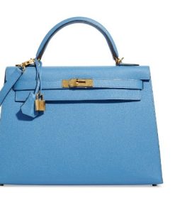 Hermes Kelly New Blue Gold Hardware Epsom 25