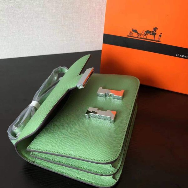 Hermes Constance Epsom 3I Avocado Green Crocodile &Amp; Lizard Buckle 18Cm - Image 4