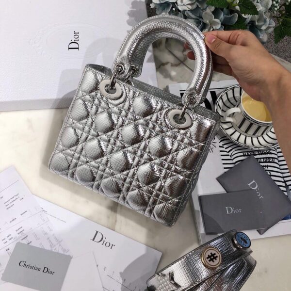 Dior Medium Lady Dior Bag Silver - Image 3