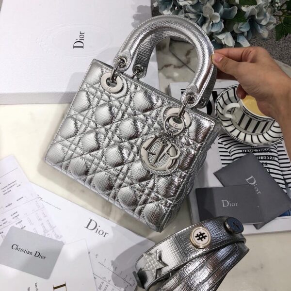 Dior Medium Lady Dior Bag Silver - Image 2