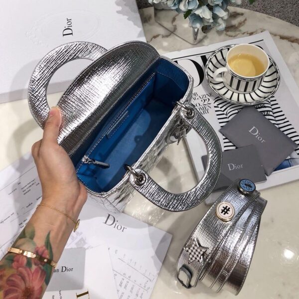 Dior Medium Lady Dior Bag Silver - Image 5