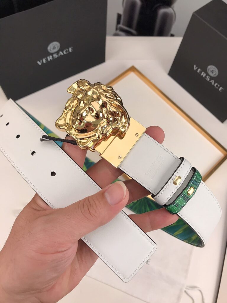 Versace La Medusa Leather Green Gold Metal 4Cm - Image 3