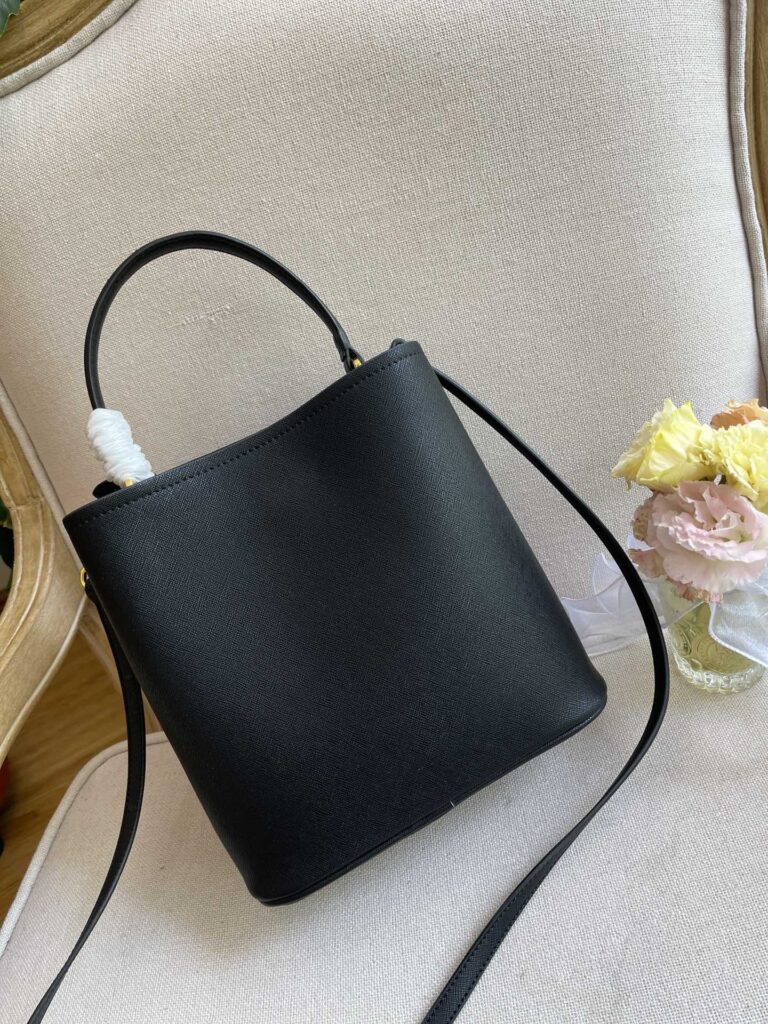 Prada Medium Saffiano Leather Panier Bag Black 1Ba2122Erxf0Lj4Vooo - Image 8