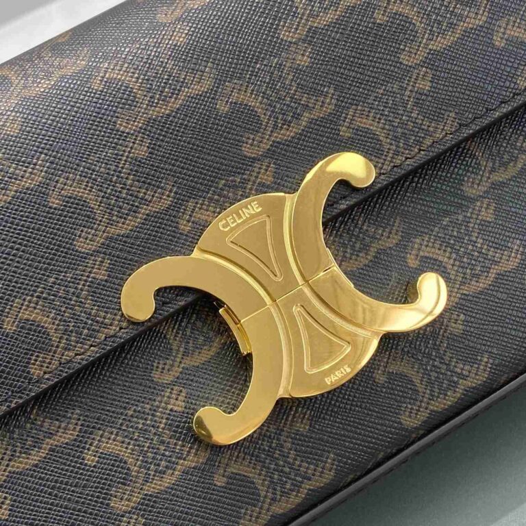 Celine Chain Shoulder Bag Triomphe In Triomphe Canvas Tan 197992Dqw04Lu - Image 4