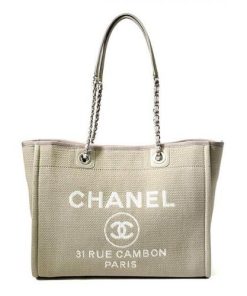 Chanel Deauville Shopping Canvas Tote Bag 33Cm A67001