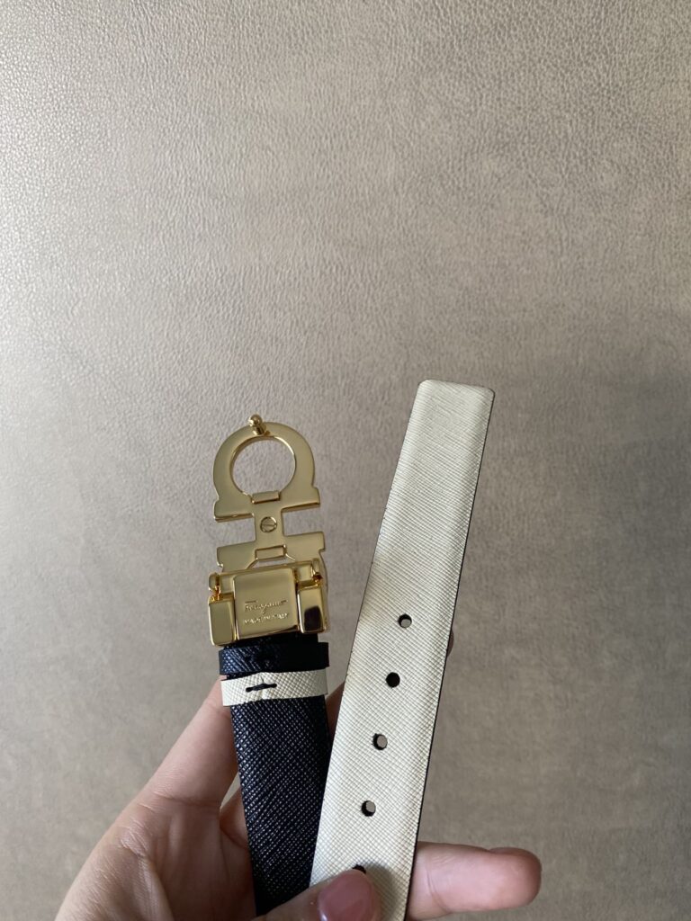 Salvatore Ferragamo Gancini White Leather Belt With Silver Metal Buckle 2.5Cm - Image 7