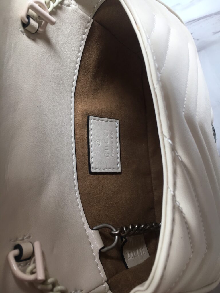 Gucci Women'S Natural Gg Marmont Leather Bag White 16.5Cm 699757 Um8Kv 9022 - Image 8